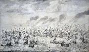 willem van de velde  the younger The Battle of Terheide oil painting